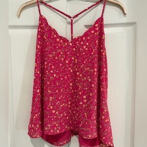 nine britton Pink Floral Scallop-Trim Camisole